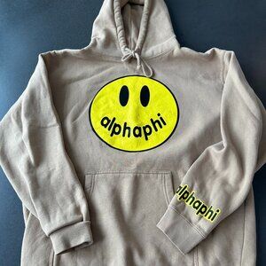 Alpha Phi Smiley Hoodie - Large - Tan